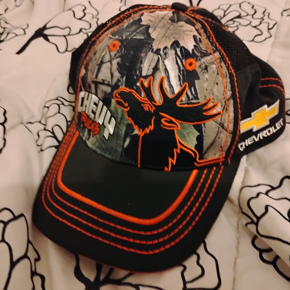 Kids Camo Cap with Orange Accents